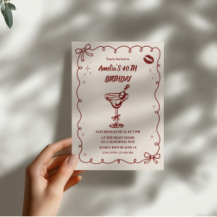Handgezeichneter Cocktail zum Geburtstag Einladung