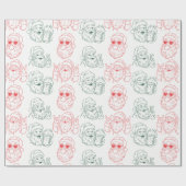 Handgezeichneter cooler Santa Geschenkpapier (Flach)