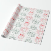 Handgezeichneter cooler Santa Geschenkpapier (Ungerollt)