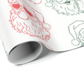 Handgezeichneter cooler Santa Geschenkpapier (Rolleneckpunkt)