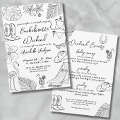 Handgezeichneter Cowgirl-Junggeselinnen-Abschied Einladung