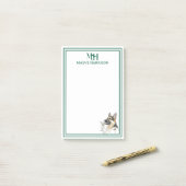 Handgezeichneter deutscher Schäferhund Post-it Klebezettel (Auf Schreibtisch)