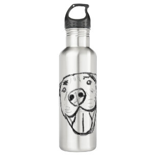 handgezeichneter digitaler Grubenbull Edelstahlflasche