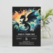 Handgezeichneter Drache Geburtstag Einladung (Stehend Vorderseite)