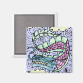 Handgezeichneter Drache Magnet (Vorderseite/Rückseite)