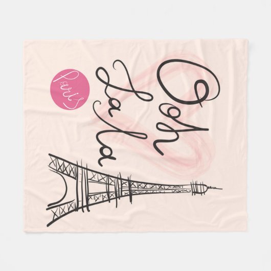Handgezeichneter Eiffelturm Fleecedecke (Vorderseite (Horizontal))