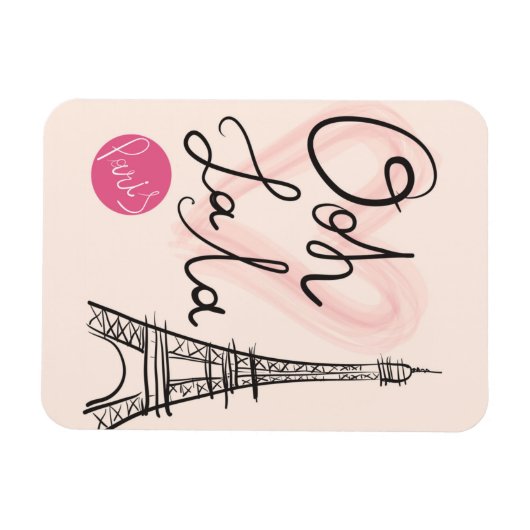 Handgezeichneter Eiffelturm Magnet (Horizontal)