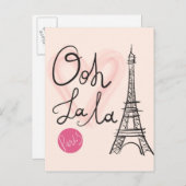 Handgezeichneter Eiffelturm Postkarte (Vorne/Hinten)