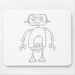 Handgezeichneter einfacher Roboter Zeichne Mousepad