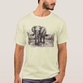HANDGEZEICHNETER ELEFANT T-Shirt (Vorderseite)