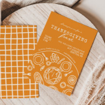 Handgezeichneter Erntedank Abendessen Doodle Einla