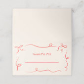 Handgezeichneter Erntedank Abendessen Platzkarte (Außenseite Aufgefaltet)