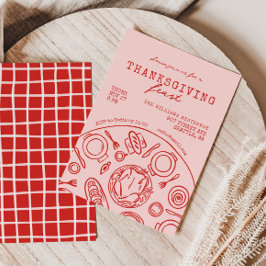 Handgezeichneter Erntedank Abendessen Scribble Ein Einladung