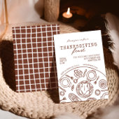 Handgezeichneter Erntedank Abendessen Scribble Ein Einladung