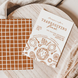 Handgezeichneter Erntedank Abendessen Scribble Ein Einladung