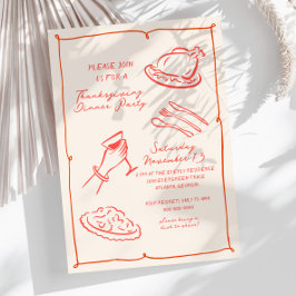 Handgezeichneter Erntedank - Einladung