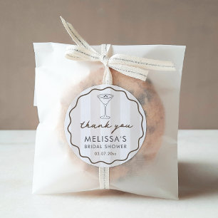 Handgezeichneter Espresso Martini Brautparty-Gesch Runder Aufkleber