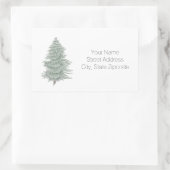 Handgezeichneter Evergreen Tree 2-Adressetiketten Rechteckiger Aufkleber (Tasche)