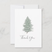 Handgezeichneter Evergreen Tree 2 Dankeskarte (Vorderseite)