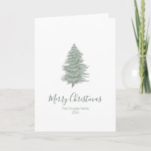 Handgezeichneter Evergreen Tree 2 Feiertagskarte