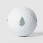 Handgezeichneter Evergreen Tree 2 Golfball (Vorderseite)