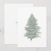 Handgezeichneter Evergreen Tree 2 Mitteilungskarte (Vorne/Hinten)