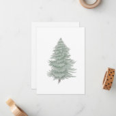 Handgezeichneter Evergreen Tree 2 Mitteilungskarte (Vorderseite/Rückseite Beispiel)