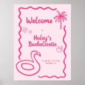 Handgezeichneter finaler Flamingle Bachelorette Wi Poster (Vorne)