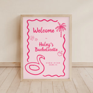 Handgezeichneter finaler Flamingle Bachelorette Wi Poster