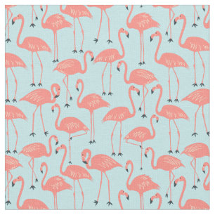 Handgezeichneter Flamingo   Tropisches Nähen & Qui Stoff