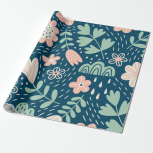 Handgezeichneter floraler stilvoller Stoff. Nahtlo Geschenkpapier
