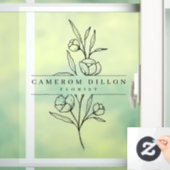 Handgezeichneter Florist Blume Shop Business Fensteraufkleber (Zuhause)