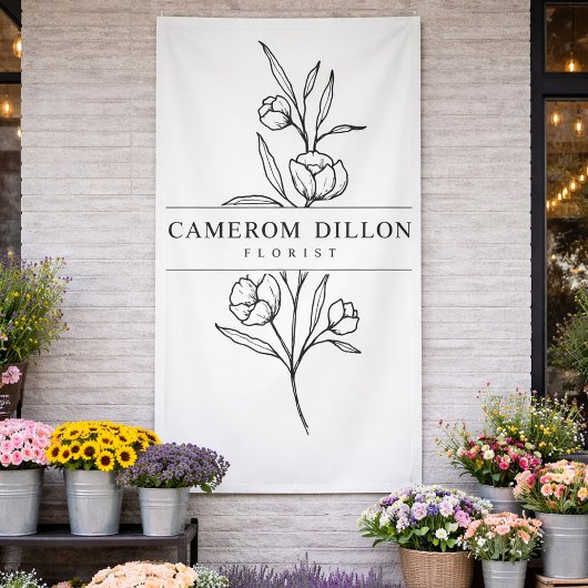 Handgezeichneter Florist Business Blume Shop Botan Banner