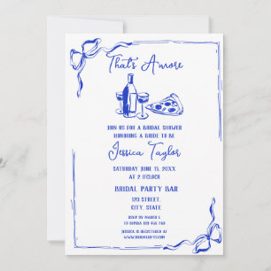 Handgezeichneter französischer Bridal Brunch Das i Einladung