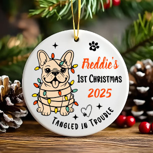 Handgezeichneter Französischer Bulldogge Keramik-W Keramik Ornament