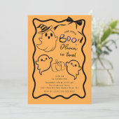 Handgezeichneter Geist Geburtstagsparty Einladung (Stehend Vorderseite)