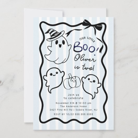 Handgezeichneter Geist Geburtstagsparty Einladung (Vorderseite)