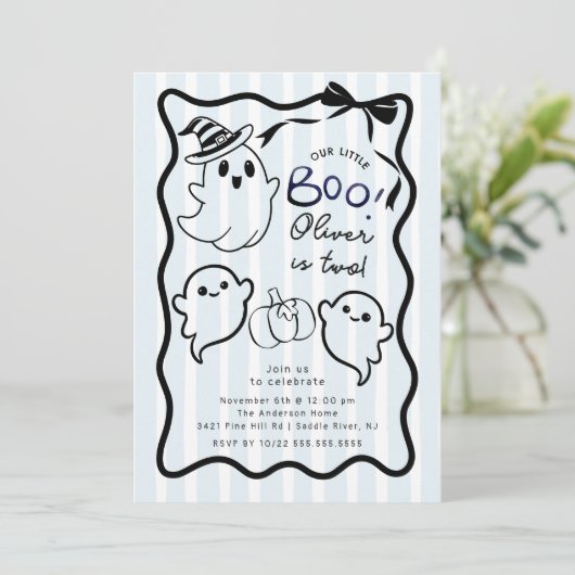 Handgezeichneter Geist Geburtstagsparty Einladung (Stehend Vorderseite)