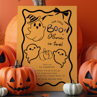 Handgezeichneter Geist Geburtstagsparty Einladung