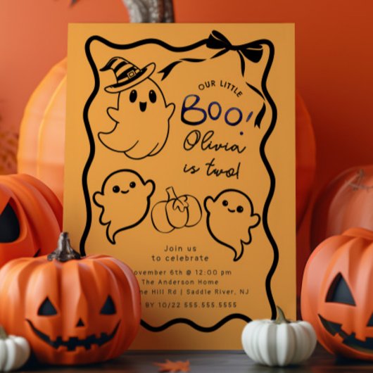 Handgezeichneter Geist Geburtstagsparty Einladung