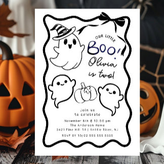 Handgezeichneter Geist Geburtstagsparty Einladung