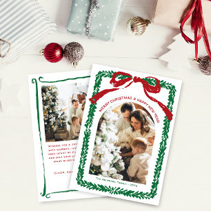 Handgezeichneter Gekritzel-Weihnachtskranz 2 Foto Feiertagskarte