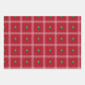 Handgezeichneter Gingham mit Weihnachtsbaum Geschenkpapier Set (Vorderseite 3)