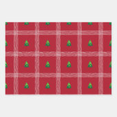 Handgezeichneter Gingham mit Weihnachtsbaum Geschenkpapier Set (Vorderseite 2)
