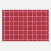 Handgezeichneter Gingham mit Weihnachtsbaum Geschenkpapier Set (Vorderseite)