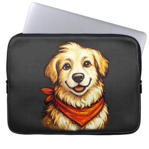 Handgezeichneter glücklicher Golden Retriever Swea Laptopschutzhülle