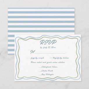 Handgezeichneter grün-blauer welliger Rahmen Mahlz RSVP Karte
