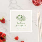Handgezeichneter grüner Bridal Brunch Serviette (Beispiel)