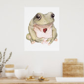 Handgezeichneter grüner Laubfrosch Poster (Küche)