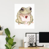 Handgezeichneter grüner Laubfrosch Poster (Heimbüro)